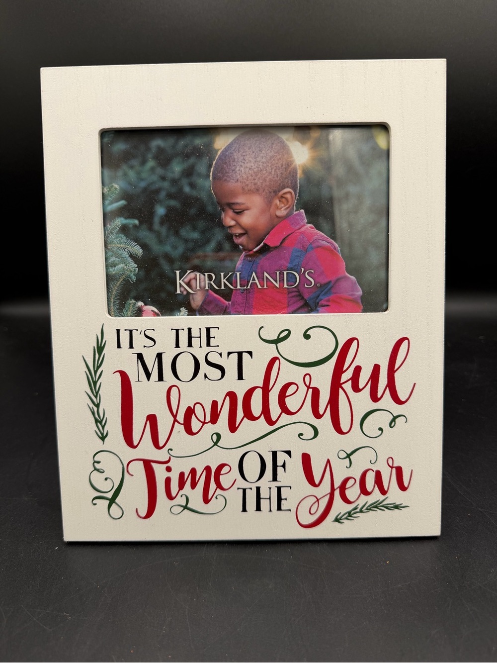 Kirklands “It’s The Most Wonderful Time Of The Year” Wooden Picture Frame